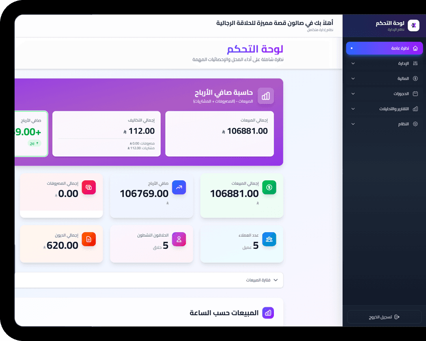 لوحة تحكم نظام مكين